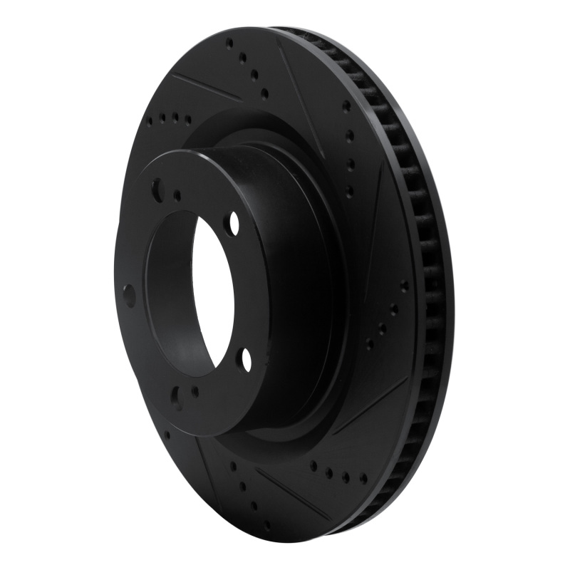 Lexus LX570 Brake Rotor (1) - Front Right - DFC - Drilled & Slotted - Black - `07-`22