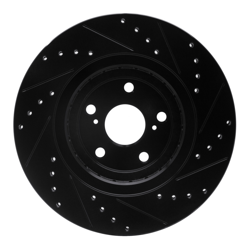 Lexus NX200T Brake Rotor (1) - Front Left - DFC - Drilled & Slotted - Black - `08-`21
