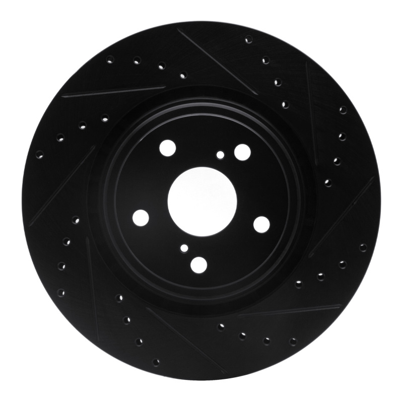 Lexus NX200T Brake Rotor (1) - Front Right - DFC - Drilled & Slotted - Black - `08-`21