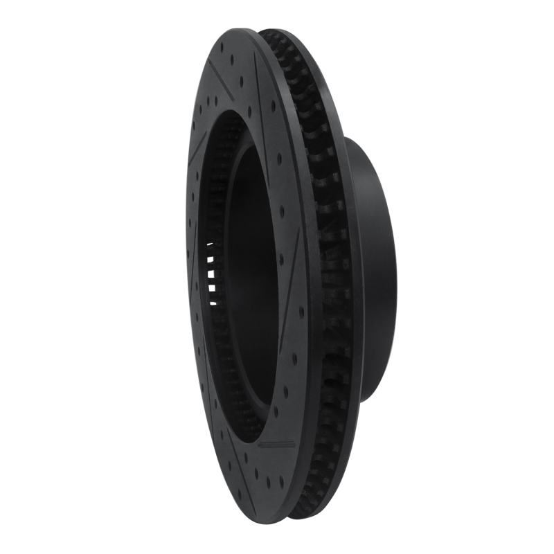 Lexus LX570 Brake Rotor (1) - Front Left - DFC - Drilled & Slotted - Black - `08-`21