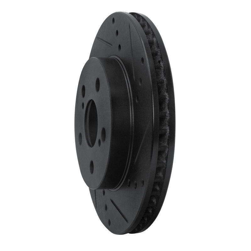 Toyota Corolla Brake Rotor (1) - Front Right - DFC - Drilled & Slotted - Black - `16-`22