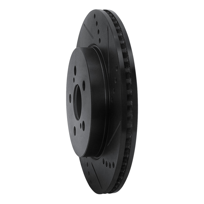 Toyota Corolla Brake Rotor (1) - Front Right - DFC - Drilled & Slotted - Black - `19-`25