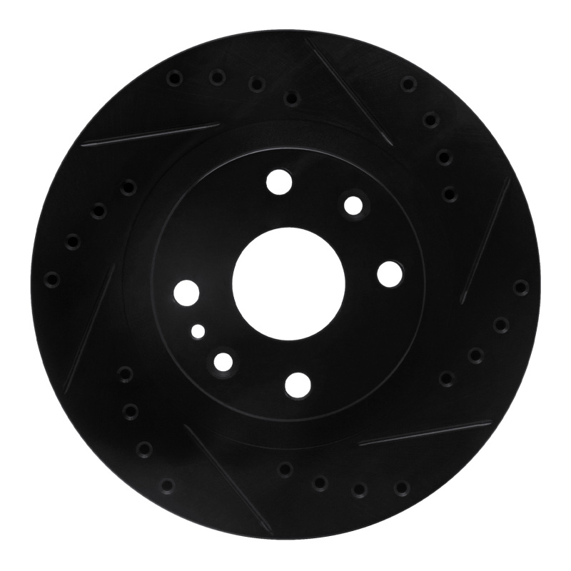 Mazda Protege Brake Rotor (1) - Front Right - DFC - Drilled & Slotted - Black - `99-`03