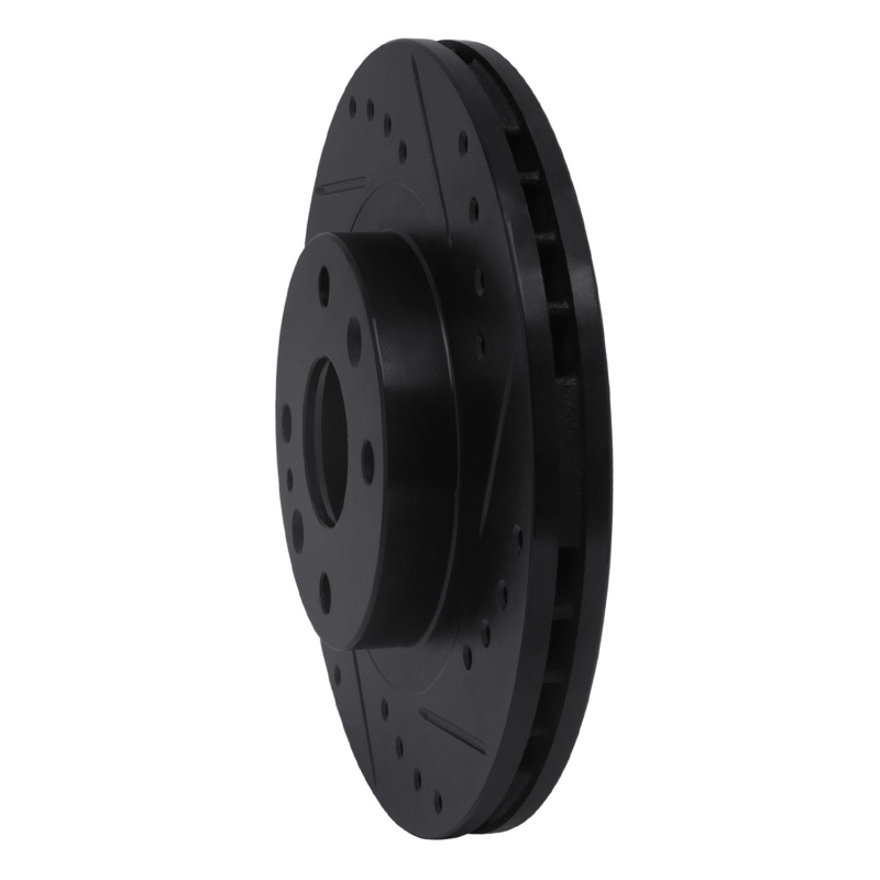 Mazda Protege Brake Rotor (1) - Front Right - DFC - Drilled & Slotted - Black - `99-`03