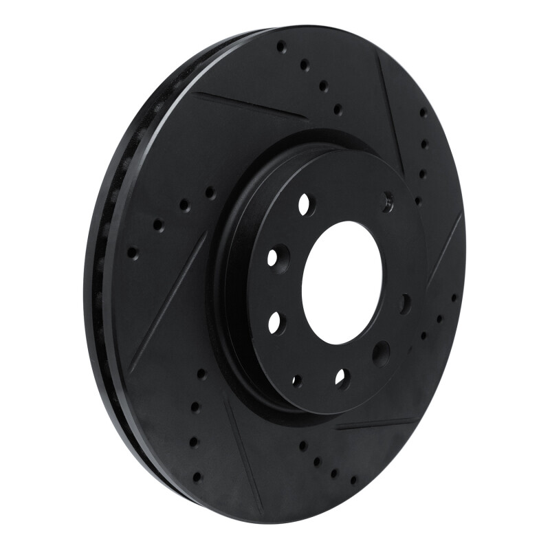 Mazda CX-7 Brake Rotor (1) - Front Right - DFC - Drilled & Slotted - Black - `07-`12