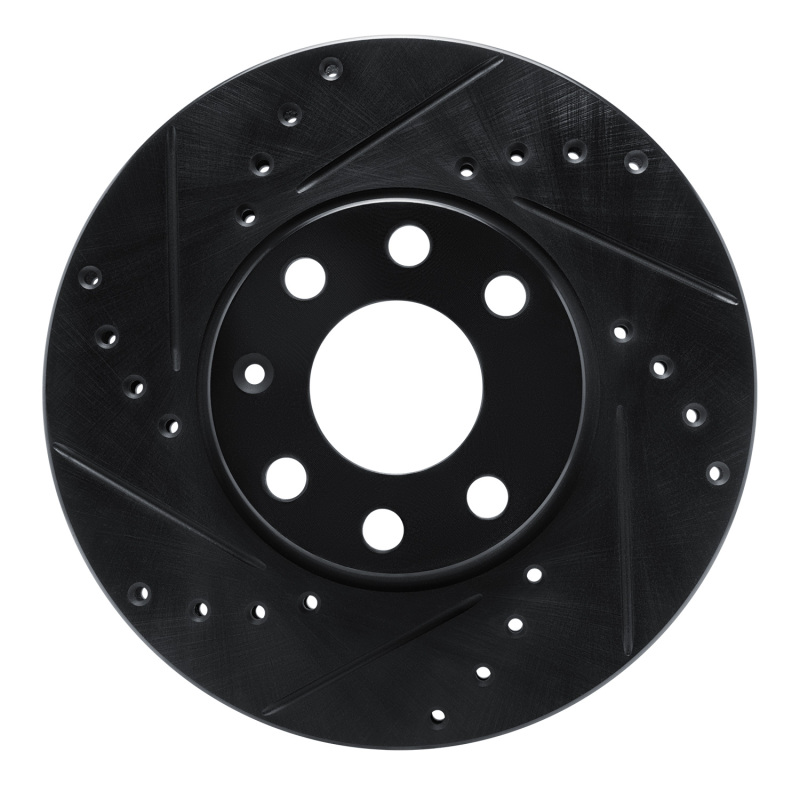 Chevrolet Astra Brake Rotor (1) - Front Left - DFC - Drilled and Slotted - Black - `00-`05