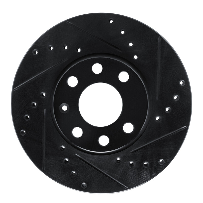 Chevrolet Astra Brake Rotor (1) - Front Right - DFC - Drilled and Slotted - Black - `00-`05