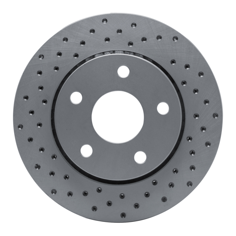 Jeep Wrangler Brake Rotor (1) - Front Left - DFC - Drilled Geoperformance - `07-`18