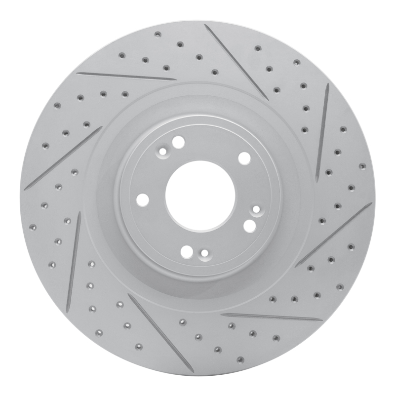 Genesis G80 Brake Rotor (1) - Front Right - DFC - Drilled & Slotted Geoperformance - `12-`17