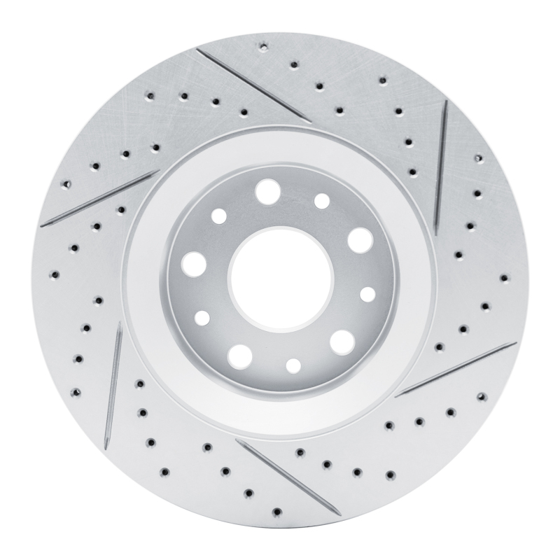 Jeep Wrangler Brake Rotor (1) - Front Left - DFC - Drilled & Slotted Geoperformance - `18-`25