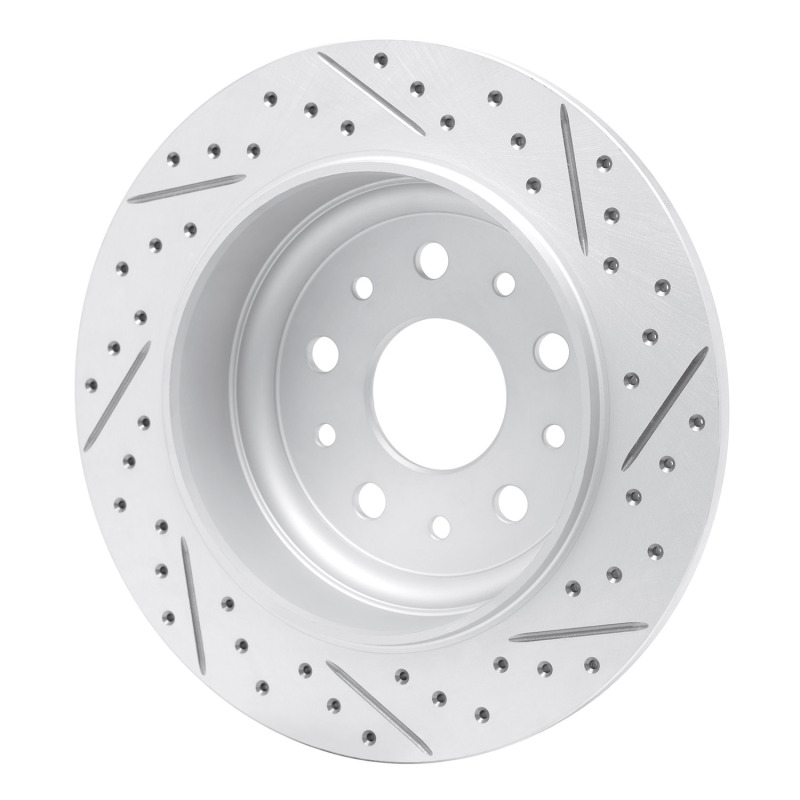 Jeep Wrangler Brake Rotor (1) - Rear Left - DFC - Geoperformance Drilled & Slotted - `18-`25