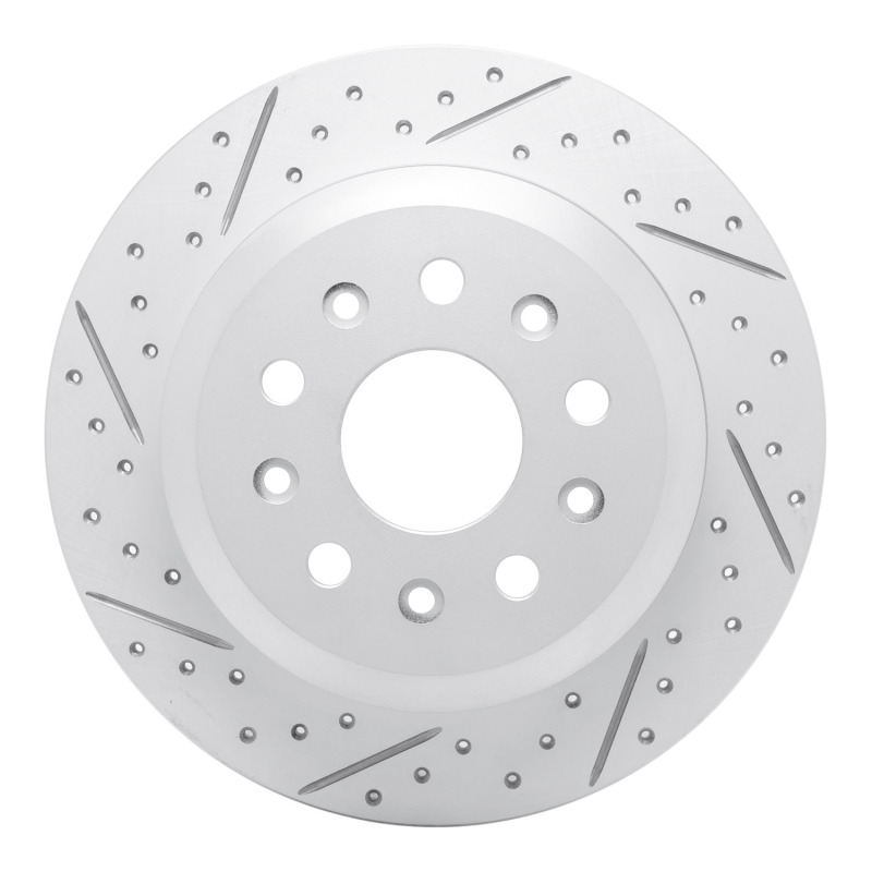 Jeep Wrangler Brake Rotor (1) - Rear Left - DFC - Geoperformance Drilled & Slotted - `18-`25