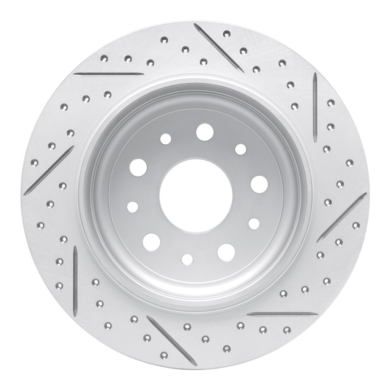 Jeep Wrangler Brake Rotor (1) - Rear Left - DFC - Geoperformance Drilled & Slotted - `18-`25