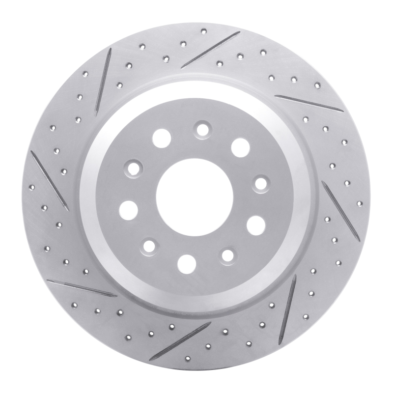 Jeep Wrangler Brake Rotor (1) - Rear Left - DFC - Drilled & Slotted Geoperformance - `18-`25