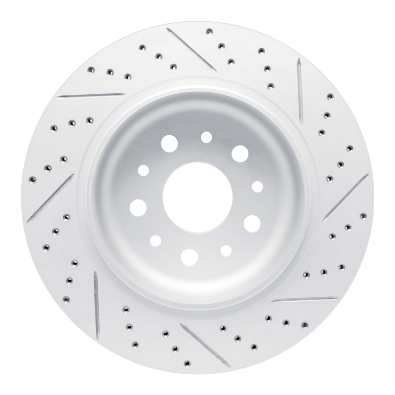 Jeep Wrangler Brake Rotor (1) - Rear Left - DFC - Drilled & Slotted Geoperformance - `20-`25