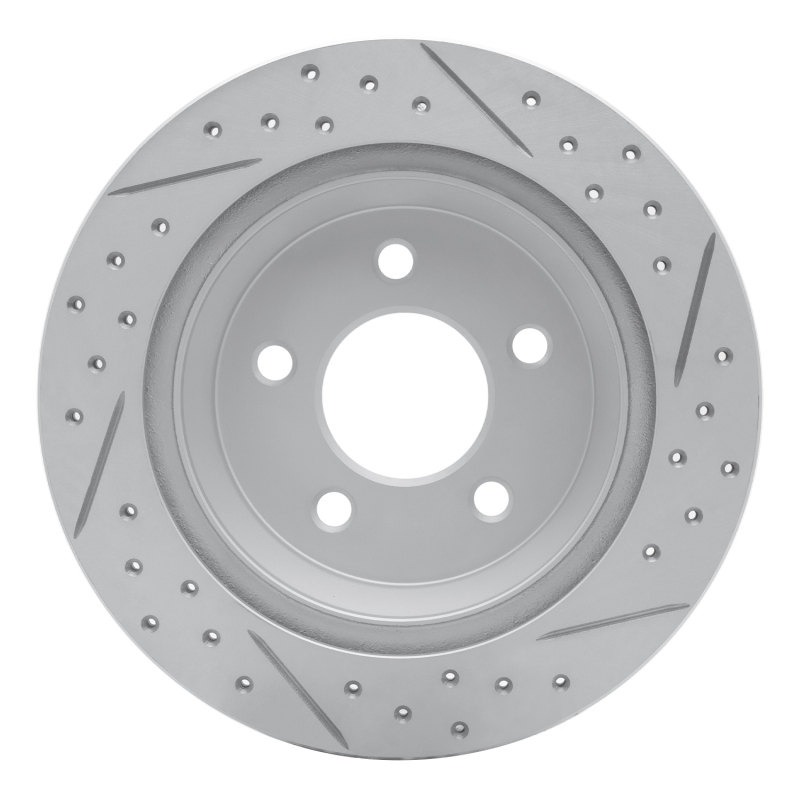 Ford Mustang Brake Rotor (1) - Rear Left - DFC - Geoperformance Rotor - Drilled and Slotted - `94-`04