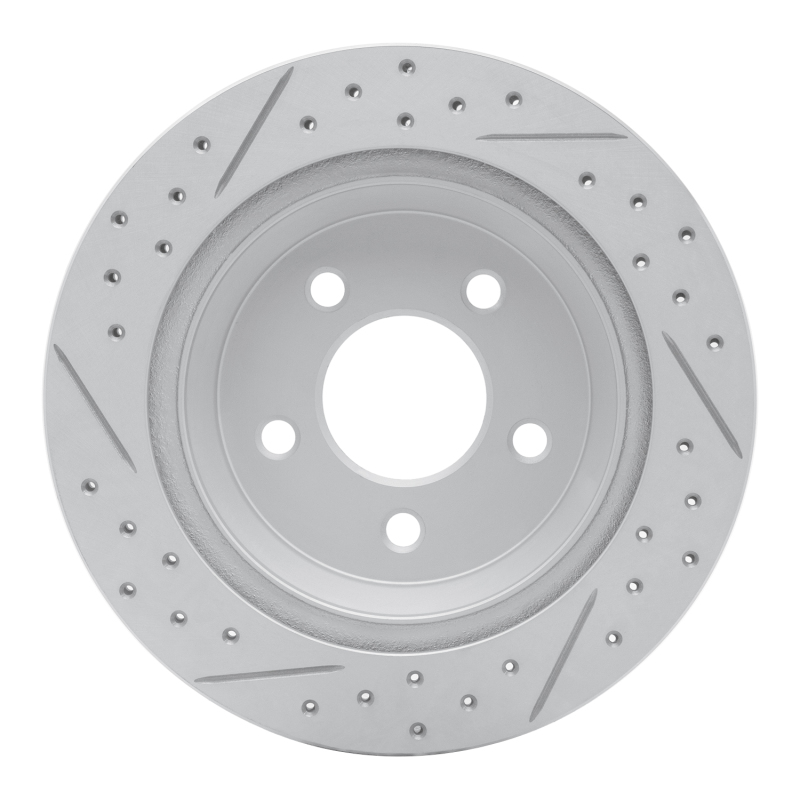 Ford Mustang Brake Rotor (1) - Rear Right - DFC - Drilled & Slotted Geoperformance - `94-`04