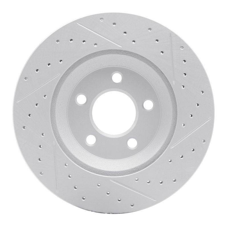 Ford Mustang Brake Rotor (1) - Front Left - DFC - Drilled & Slotted Geoperformance - `05-`14