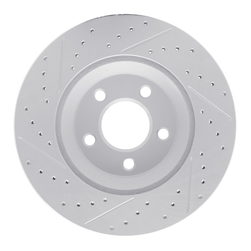 Ford Mustang Brake Rotor (1) - Front Right - DFC - Drilled & Slotted Geoperformance - `05-`14