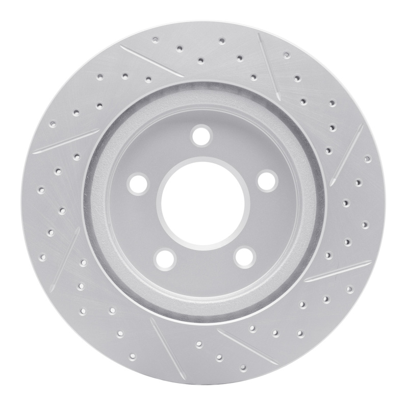 Ford Mustang Brake Rotor (1) - Rear Left - DFC - Drilled & Slotted Geoperformance - `05-`14