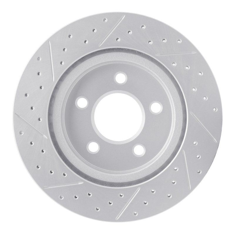 Ford Mustang Brake Rotor (1) - Rear Right - DFC - Geoperf Drilled & Slotted - `05-`14