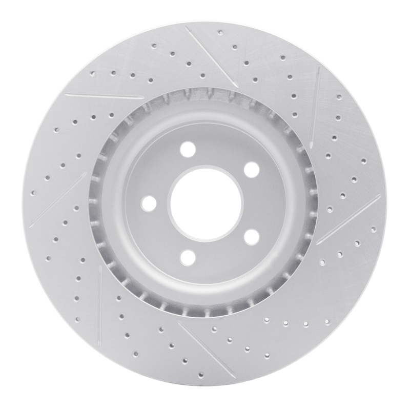 Ford Mustang Brake Rotor (1) - Front Left - DFC - Drilled & Slotted Geoperformance - `07-`14