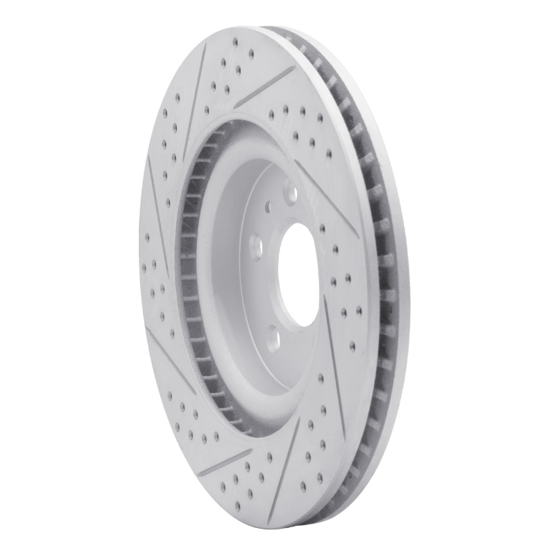 Ford Mustang Brake Rotor (1) - Front Left - DFC - Drilled & Slotted Geoperformance - `11-`14