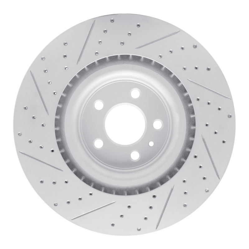 Ford Mustang Brake Rotor (1) - Front Right - DFC - Drilled & Slotted Geoperformance - `13-`14