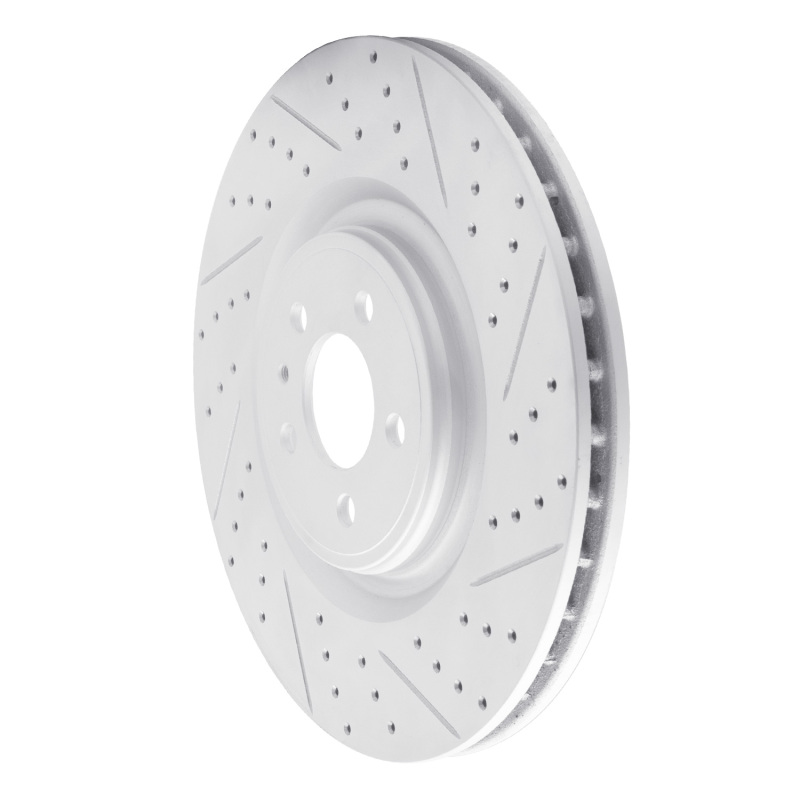 Ford Mustang Brake Rotor (1) - Front Right - DFC - Drilled & Slotted Geoperformance - `13-`14