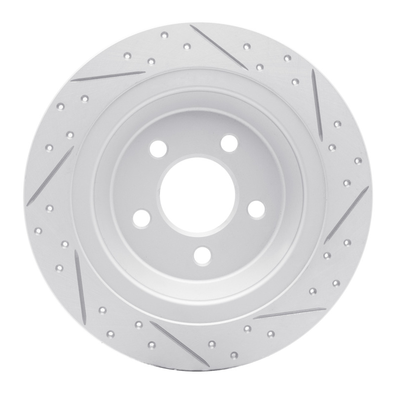 Ford Mustang Brake Rotor (1) - Rear Left - DFC - Geoperformance Rotor - Drilled and Slotted - `15-`23
