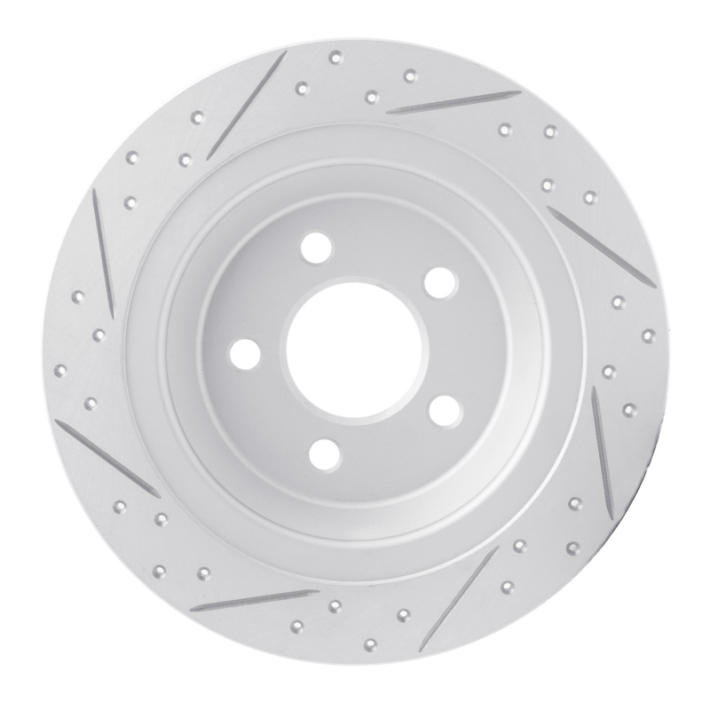 Ford Mustang Brake Rotor (1) - Rear Right - DFC - Geoperformance Drilled & Slotted - `15-`23
