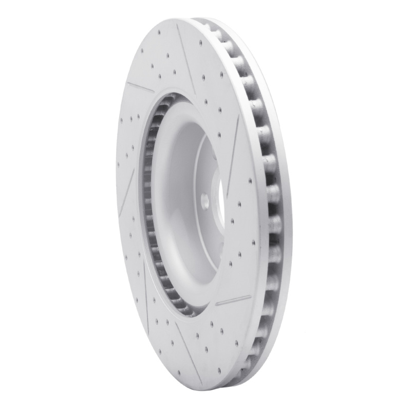 Ford Mustang Brake Rotor (1) - Front Left - DFC - Drilled & Slotted Geoperformance - `15-`23