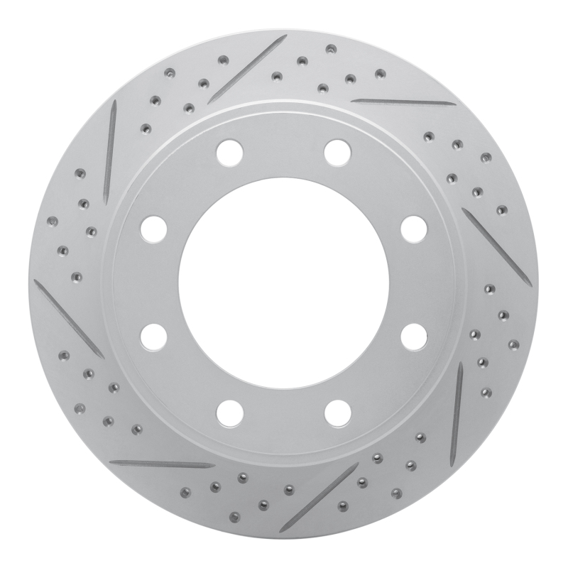Ford F-250 Super Duty Brake Rotor (1) - Rear Left - DFC - Drilled & Slotted Geoperformance - `99-`05