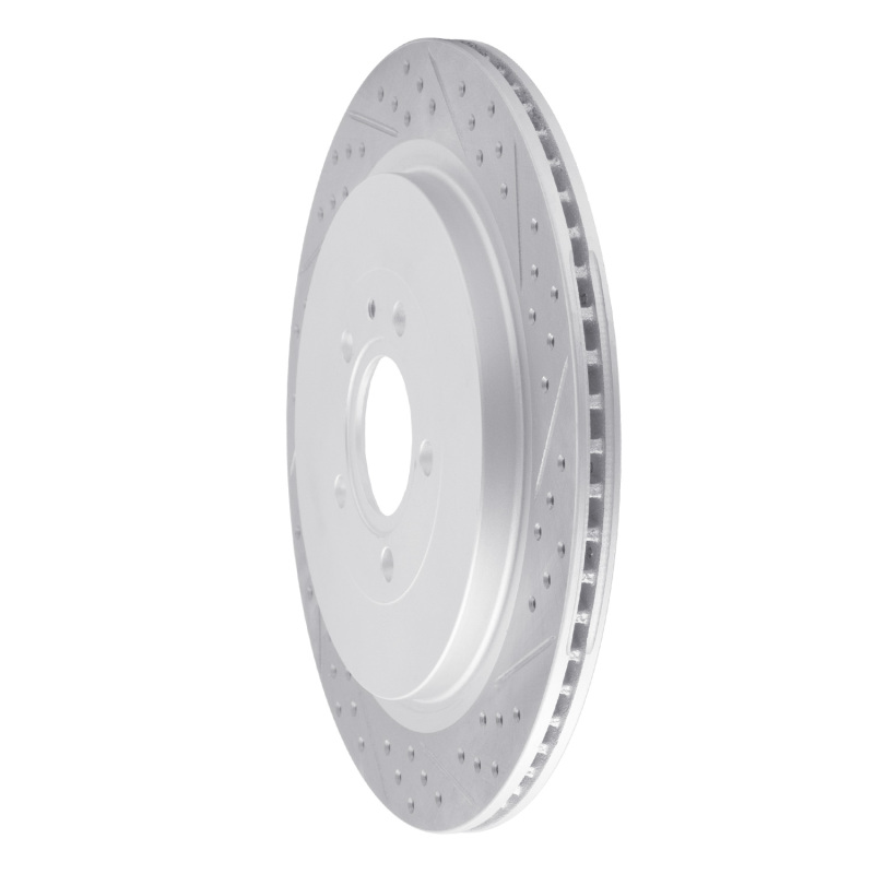 Ford Mustang Brake Rotor (1) - Rear Right - DFC - Drilled & Slotted Geoperformance - `13-`14