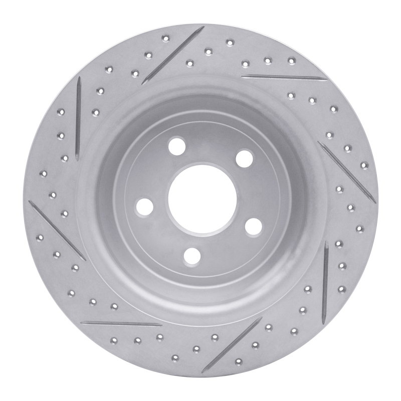 Ford Police Responder Hybrid Brake Rotor (1) - Rear Right - DFC - Drilled & Slotted Geoperformance - `15-`24