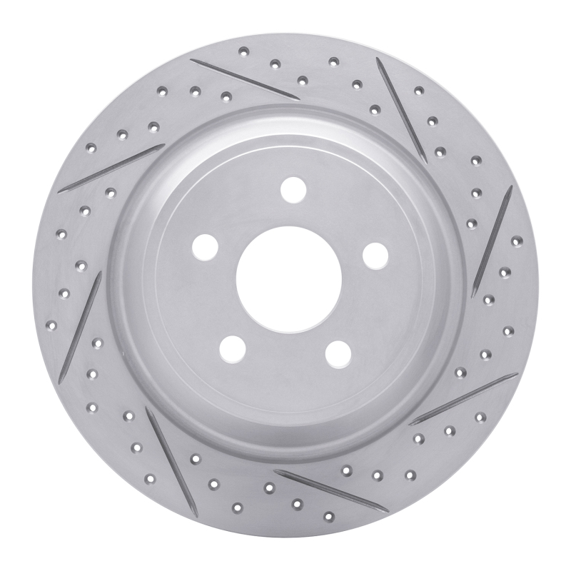 Ford Police Responder Hybrid Brake Rotor (1) - Rear Right - DFC - Drilled & Slotted Geoperformance - `15-`24