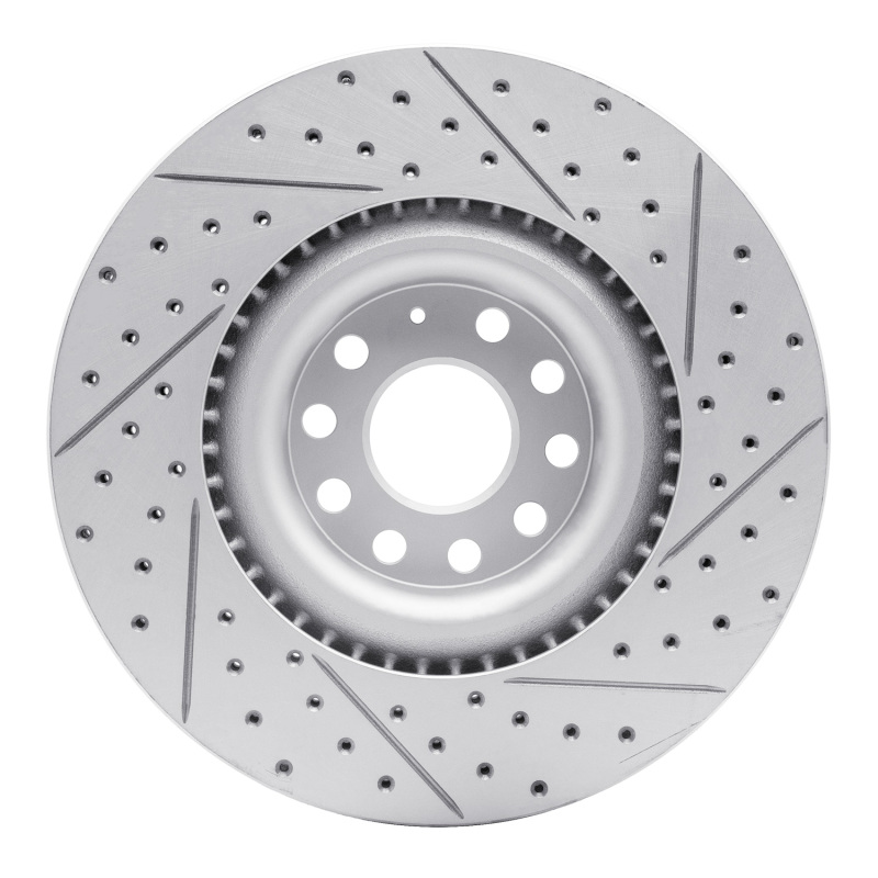 Audi S3 Brake Rotor (1) - Front Left - DFC - Geoperformance Drilled & Slotted - `06-`13