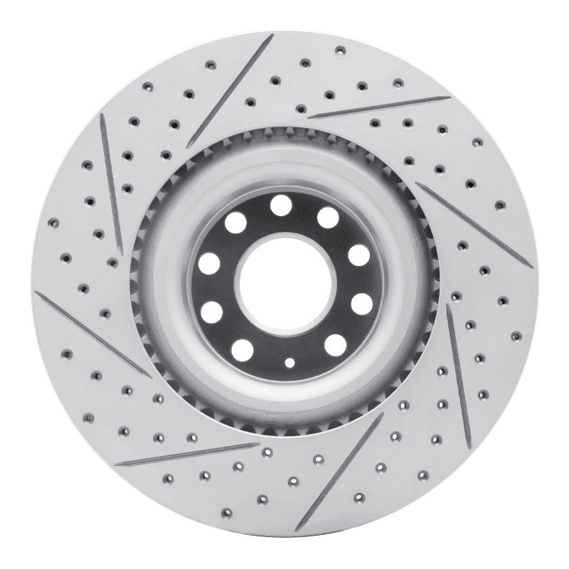 Audi S3 Brake Rotor (1) - Front Right - DFC - Drilled & Slotted Geoperformance - `06-`13