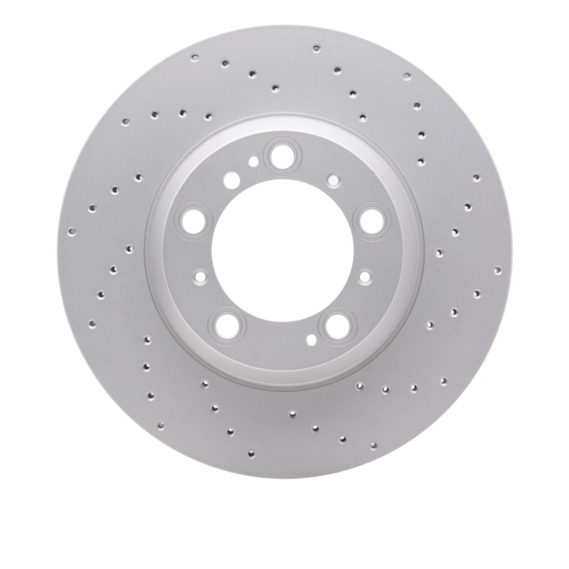 Porsche 911 Brake Rotor (1) - Right Rear - DFC - Drilled Hi-Carbon Alloy Geomet Coated - `99-`23