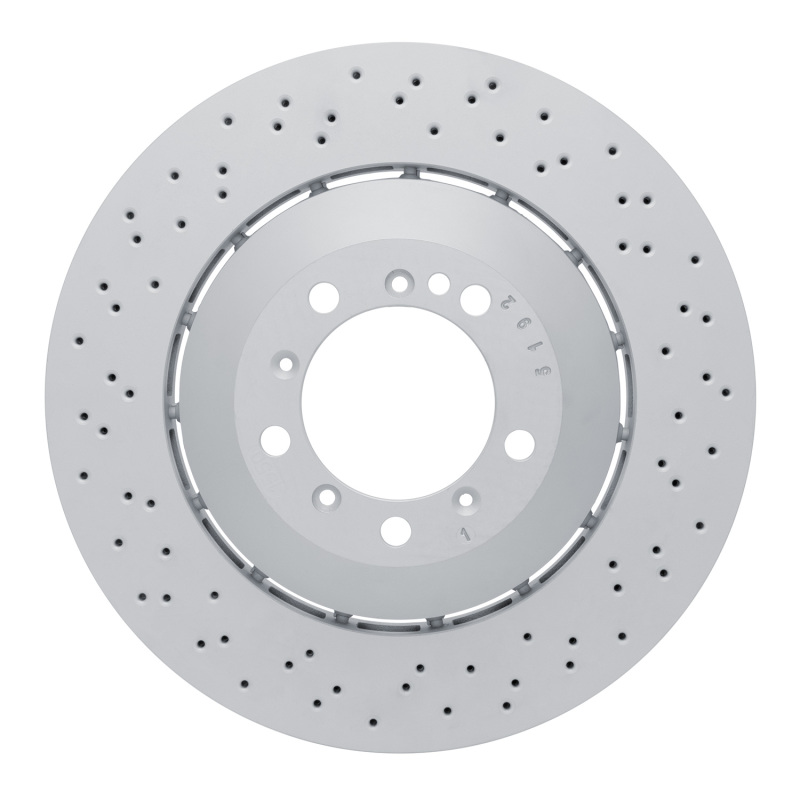 Porsche Cayman Brake Rotor (1) - Left Front - DFC - Hi-Carbon Alloy Geomet Coated - Drilled - `16-`23