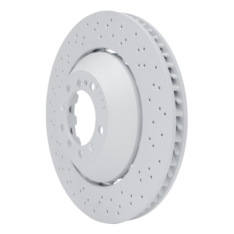 Porsche Cayman Brake Rotor (1) - Left Front - DFC - Hi-Carbon Alloy Geomet Coated - Drilled - `16-`23