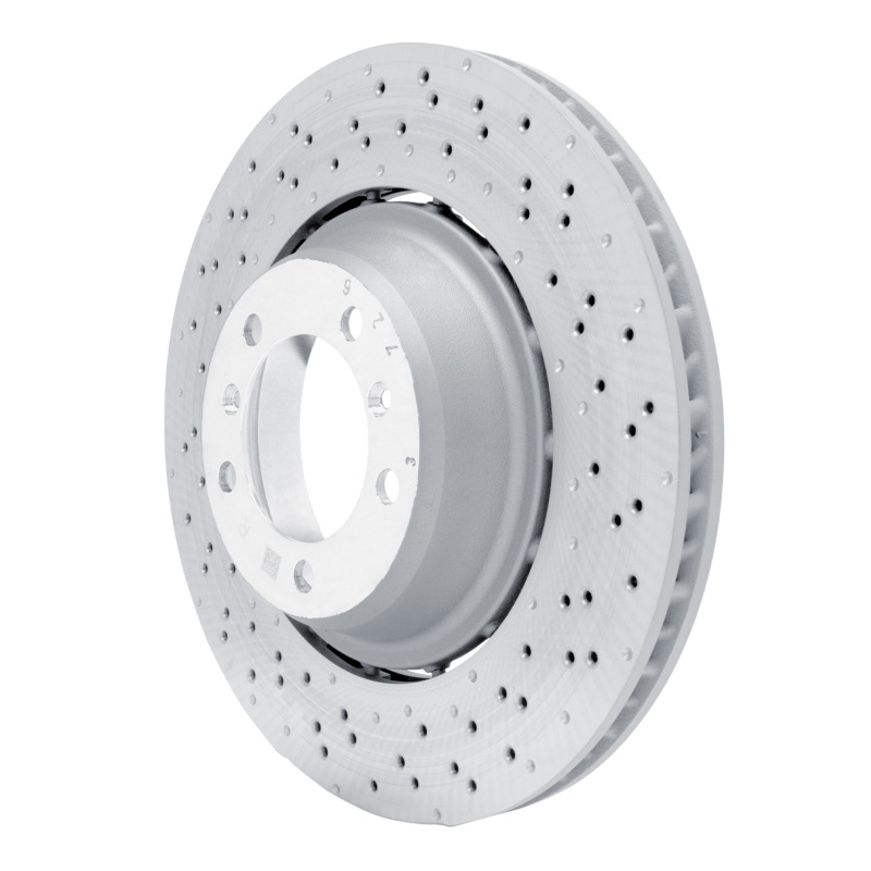 Porsche Cayman Brake Rotor (1) - Right Rear - DFC - Geomet Coated Drilled Hi-Carbon Alloy - `16-`23