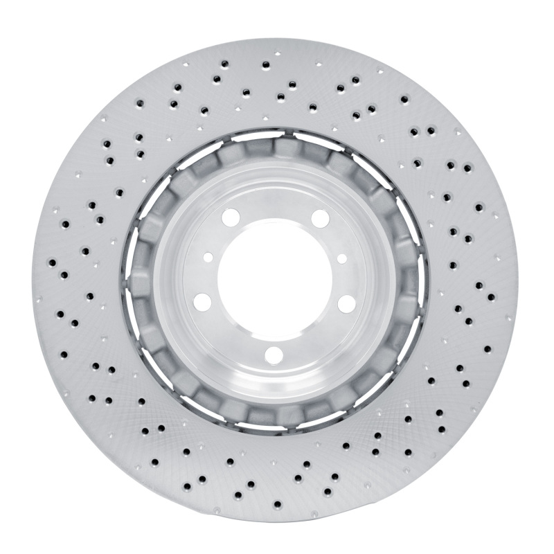Porsche Cayman Brake Rotor (1) - Right Rear - DFC - Geomet Coated Drilled Hi-Carbon Alloy - `16-`23