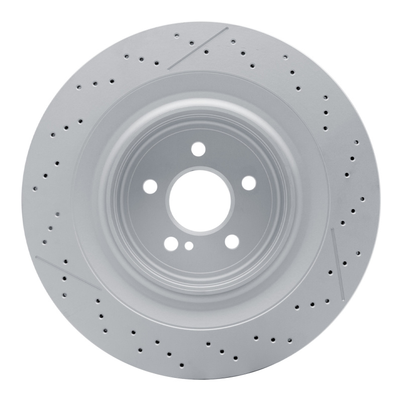 Mercedes-Benz E63 AMG S Brake Rotor (1) - Rear - DFC - Drilled and Slotted Hi-Carbon Alloy Geomet Coated - `10-`18
