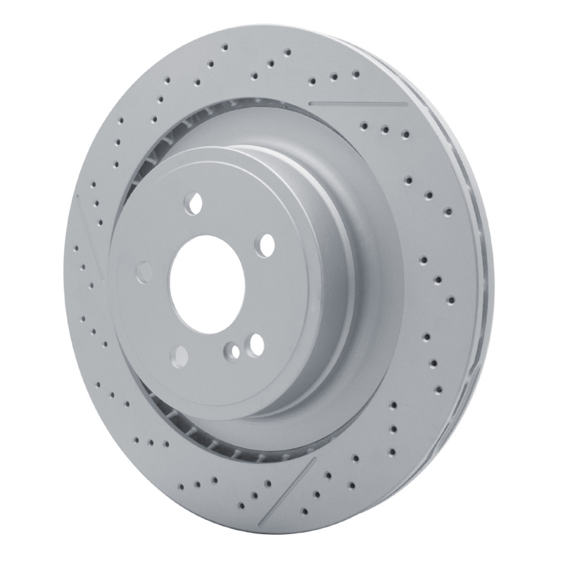 Mercedes-Benz E63 AMG S Brake Rotor (1) - Rear - DFC - Drilled and Slotted Hi-Carbon Alloy Geomet Coated - `10-`18