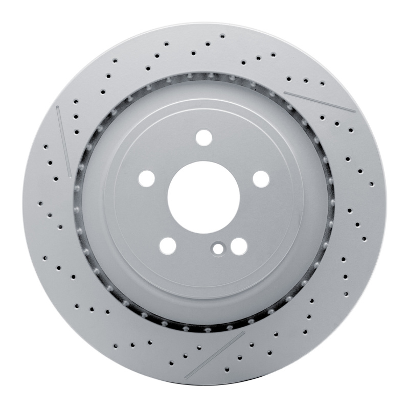 Mercedes-Benz E63 AMG S Brake Rotor (1) - Rear - DFC - Drilled and Slotted Hi-Carbon Alloy Geomet Coated - `10-`18