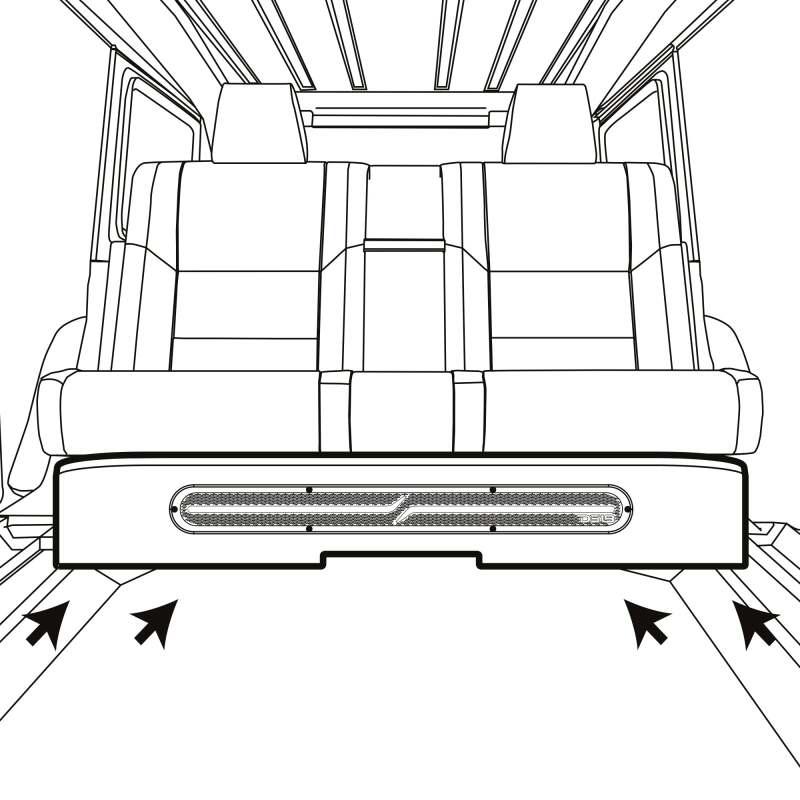 Jeep Gladiator Subwoofer Enclosures - Underseat - DS18 - 4 x 8in Subwoofers Included (ZR8.2D) - LED Lights - Black - `20-`27