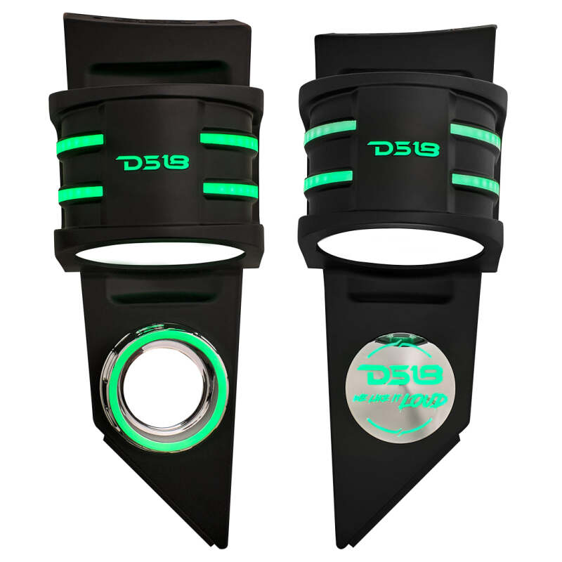 Polaris Slingshot Speaker Enclosures - Headrest - DS18 - SLG-HD6V2 with RGB LED Lighting - Matte Black - `15-`27