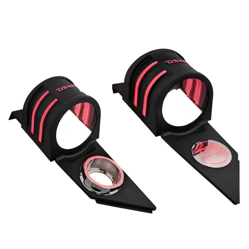 Polaris Slingshot Speaker Enclosures - Headrest - DS18 - SLG-HD6V2 with RGB LED Lighting - Matte Black - `15-`27