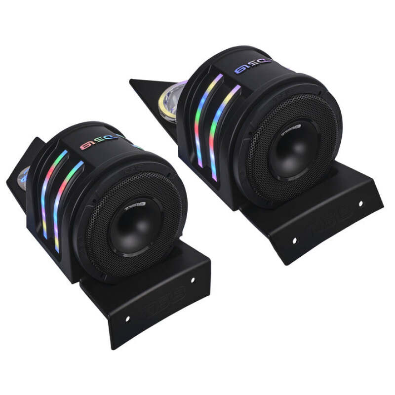 Polaris Slingshot Speaker Enclosures - Headrest - DS18 - SLG-HD6V2 with RGB LED Lighting - Matte Black - `15-`27